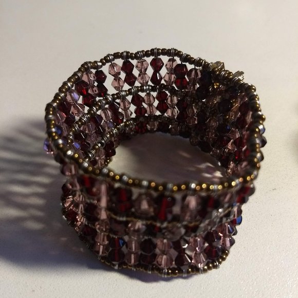 3/$25 vintage y2k red bronze 'crystal' sparkly stretchy bracelet🎈HOST PI… - Picture 5 of 6